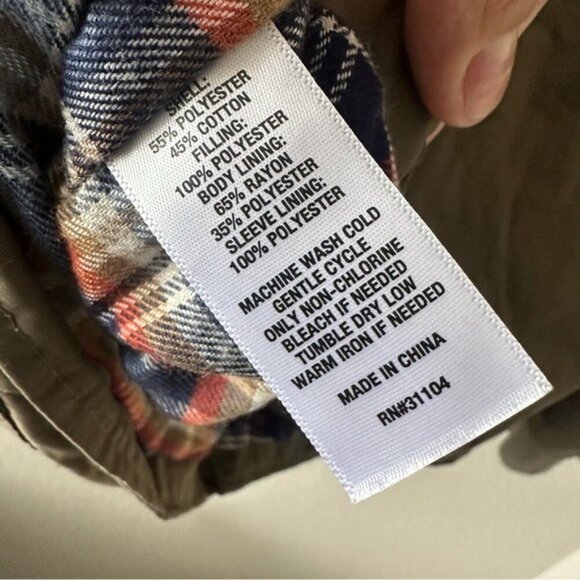 Ocean + Coast Olive Quilted Bomber Jacket – Men’s Size Large - Picture 10 of 10